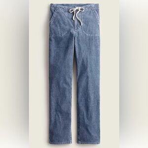 J Crew blue corduroy Tie Waist Straight Leg Camp Pant size medium